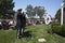 Unification Advisory Council saluting during Los Angeles National Cemetery Annual Memorial Event, May 26, 2014, California, USA