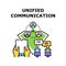 Unified Communication Vector Color Illustration