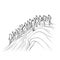 Unified Teamwork: A Continuous Line Drawing of Team Members Holding Hands Together Following Their Leader. Ideal for Posters and