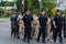 Uniformed police officers and Cadets during parade march