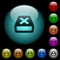 Uninstall icons in color illuminated glass buttons