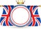 Union jack flags crown and rosette