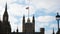 The union jack flying above Westminster parliament house in loNdon