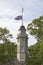 Union Jack flying from the roof cupola