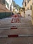 Union Jack on path steps in Gibraltar