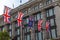 Union Jacks hanging over Oxford street