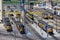 Union Pacific Railroad locomotives being serviced at the Bailey Yard facility