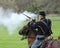 Union Soldier Firing Gun - Civil War Reenactment