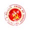 Union of Soviet Socialist Republics sign, vintage grunge imprint with USSR flag on white