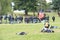 Union troops marching in column formation