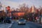 UNIONVILLE, GREATER TORONTO, CANADA - 12 22 2019: Sunset view along Main street of the historic village of Unionville