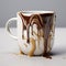 Unique 3d Coffee Mug With Realistic Chocolate Dripping Zbrush Style