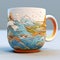 Unique 3d Mug With Psychedelic Mountain Illustration