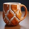 Unique 3d Mug With Realistic Details On Wooden Surface