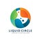 Unique abstract liquid circle logo design