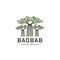 Unique africa baobab tall tree logo icon, baobab ethnic tree of life logo icon template