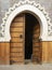 Unique arabic style doorway with wooden doors