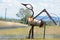 Unique Australian bird Emu sculpture mailbox made of scrap metal