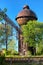Unique balloon-shaped water tower in Korsze, a town in Warmian-Masurian Voivodeship, Poland