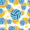 Unique Blue Volley Ball Pattern Seamless