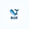 Unique blue whale logo icon design vector concept