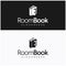 Unique book and door logo combination design template. Knowledge room book logo with creative open door Vector silhouette
