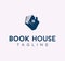 Unique Book house realty logo Design Template. Library Logo Book Home School Vector Design Illustration White Background