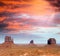 The unique buttes and landscape of Monument Valley, Utah, USA.