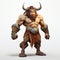 Unique Cel Shaded 3d Minotaur Character In Full Body Pose