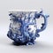 Unique Ceramic Coffee Mug With Otherworldly Grotesque Design