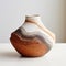 Unique Ceramic Vase With Swirled Pattern - Topographic Photography Style