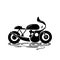 Unique classic motorcycle illustration in black. vector design