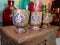 unique colorful artistic design on copper shot glasses.. treasure chest finds