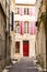 Unique Colorful Red Entry Door with Red Shutter Italy