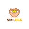 Unique cracked broken Egg smile emoticon logo desgins