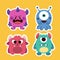 unique and cute little critters sticker collection 4 doodle illustration