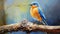 Unique Eastern Bluebird Graffiti Art Painting With Pastel Colors