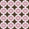 Unique and fashionable seamless pattern with pink and white flower motif overlaid on brown background creates