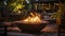 A Unique Fire pit Offering Warmth and Modern Design. Generative AI