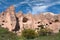 Unique geological formations in Zelve valley, Cappadocia, Central Anatolia, Turkey