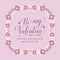 Unique greeting card happy valentine with ornate beautiful wreath frame. Vector