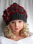 Unique hand knitted ladies hat.