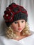 Unique hand knitted ladies hat.