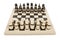 Unique handmade chess set (pottery), isolated