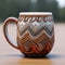 Unique Handmade Coffee Mug With Hyper-detailed Rendering And Striking Patterns