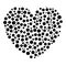 Unique heart element. Heart made of circles. Clip-art for love, affection, marriage heart health concepts