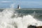 Unique High Tide Causes Large Waves Breaking Around Shore and Ma