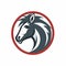 Unique Horse Head Logo In Dark Silver And Red