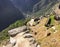 A unique and interesting view of the ancient Inca site of Machu Picchu,