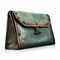 Unique Leather Clutch With Realistic Detailing In Dark Green And Light Brown